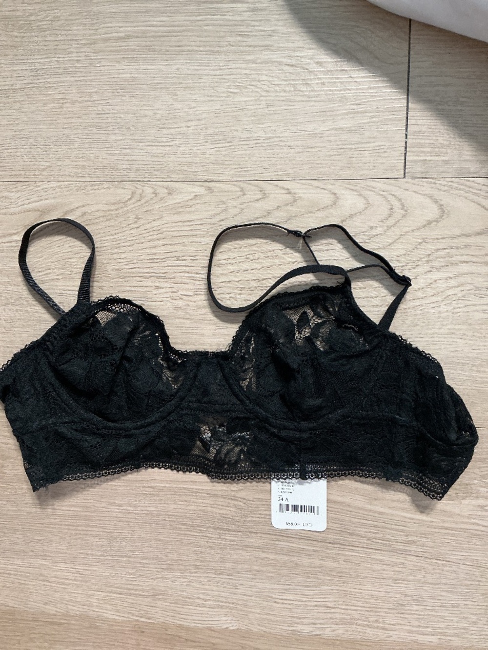 FREE PEOPLE BLACK UNDERWIRE BRALETTE MSRP $58.00 NWT